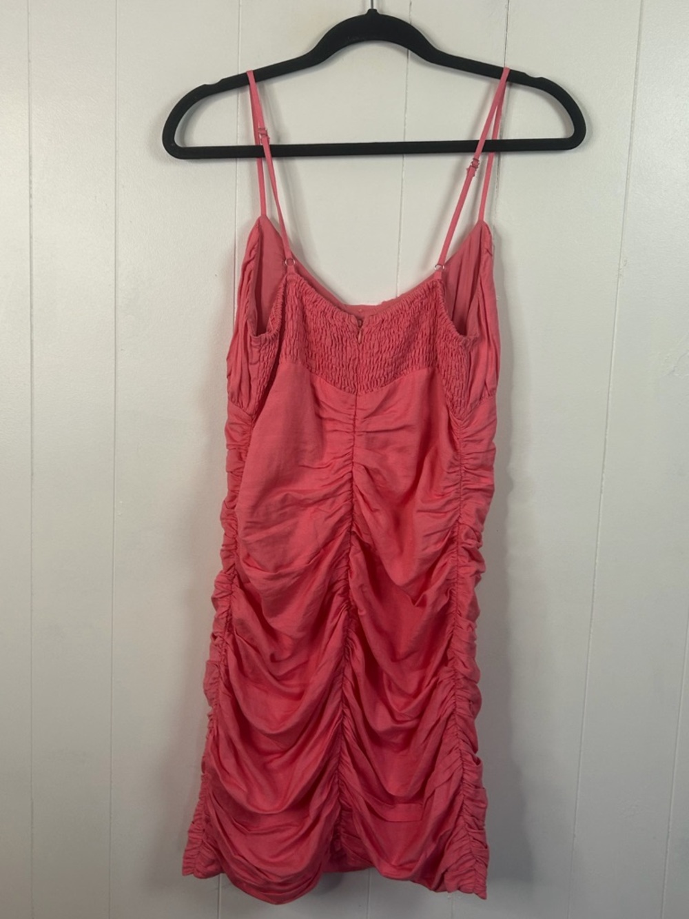 Madison The Label Linen Ruched Mini Dress Pink Strappy Bodycon Women Size Medium - Picture 4 of 11